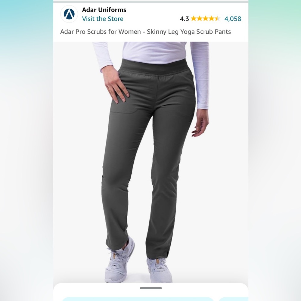 Adar gray scrub pants